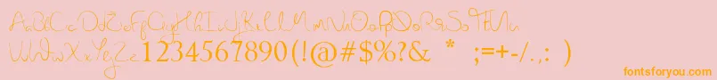 NovaHearts Font – Orange Fonts on Pink Background