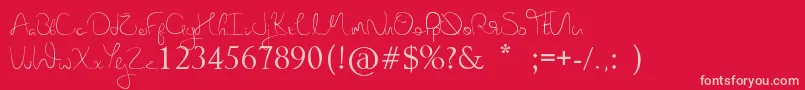 NovaHearts Font – Pink Fonts on Red Background