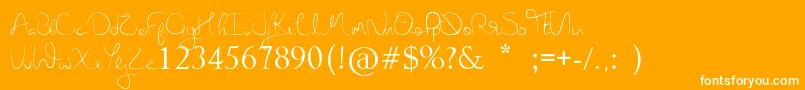 NovaHearts Font – White Fonts on Orange Background