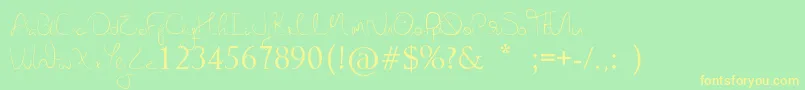 NovaHearts Font – Yellow Fonts on Green Background
