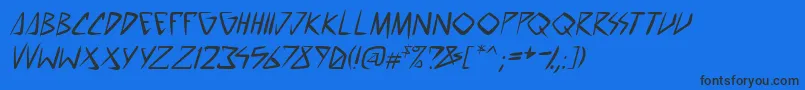SpacePunkPgItal Font – Black Fonts on Blue Background