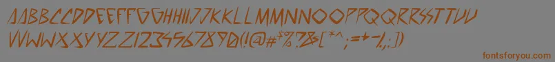 SpacePunkPgItal Font – Brown Fonts on Gray Background