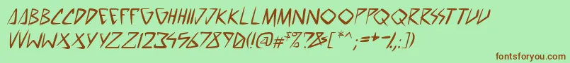 SpacePunkPgItal Font – Brown Fonts on Green Background