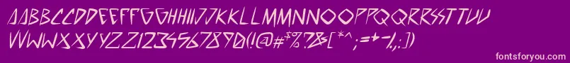 SpacePunkPgItal Font – Pink Fonts on Purple Background