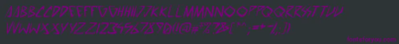 SpacePunkPgItal Font – Purple Fonts on Black Background