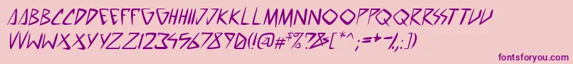 SpacePunkPgItal Font – Purple Fonts on Pink Background
