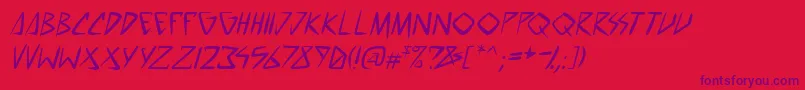 SpacePunkPgItal Font – Purple Fonts on Red Background