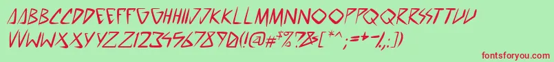 SpacePunkPgItal Font – Red Fonts on Green Background