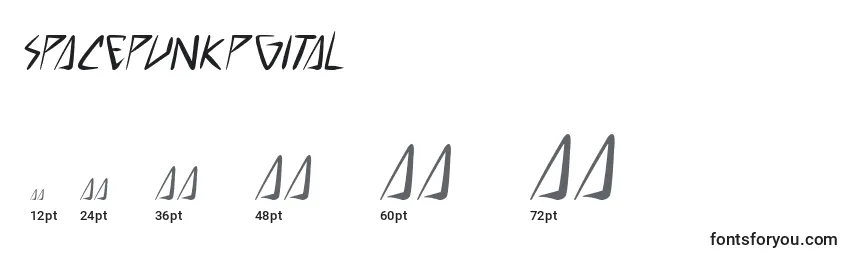 SpacePunkPgItal Font Sizes