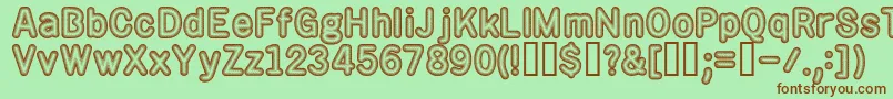 Rotos Font – Brown Fonts on Green Background