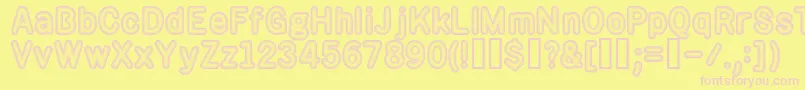 Rotos Font – Pink Fonts on Yellow Background