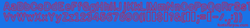 Rotos Font – Red Fonts on Blue Background