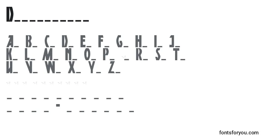 Fuente Dsposterpen - alfabeto, números, caracteres especiales