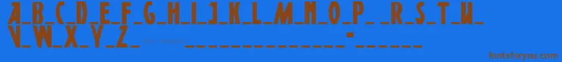 Dsposterpen Font – Brown Fonts on Blue Background