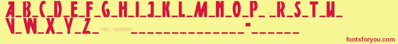 Dsposterpen Font – Red Fonts on Yellow Background