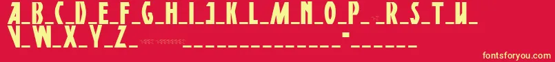 Dsposterpen-Schriftart – Gelbe Schriften auf rotem Hintergrund