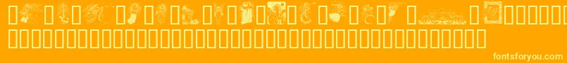 GeAngelsIi-Schriftart – Gelbe Schriften auf orangefarbenem Hintergrund