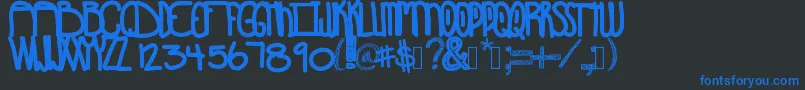 Sunshinescoming-fontti – siniset fontit mustalla taustalla