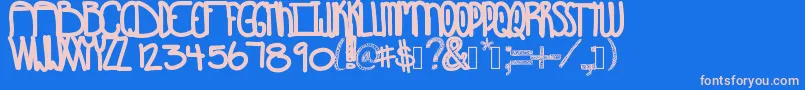 Sunshinescoming Font – Pink Fonts on Blue Background