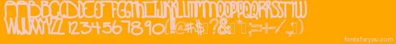 Sunshinescoming Font – Pink Fonts on Orange Background