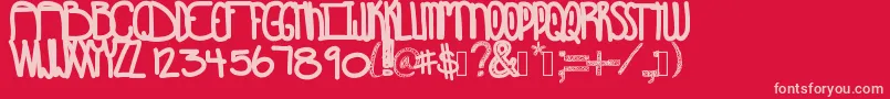 Sunshinescoming Font – Pink Fonts on Red Background