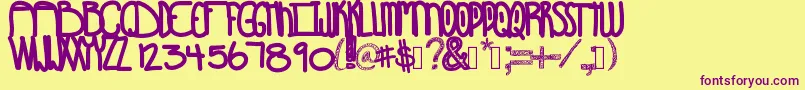 Sunshinescoming Font – Purple Fonts on Yellow Background