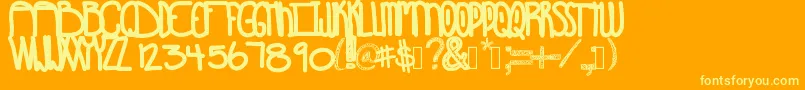 Fonte Sunshinescoming – fontes amarelas em um fundo laranja