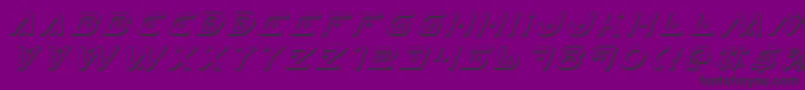 Fonte PlanetXShadowItalic – fontes pretas em um fundo violeta