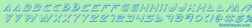 Шрифт PlanetXShadowItalic – синие шрифты на зелёном фоне
