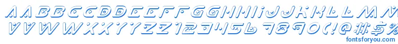 PlanetXShadowItalic Font – Blue Fonts on White Background