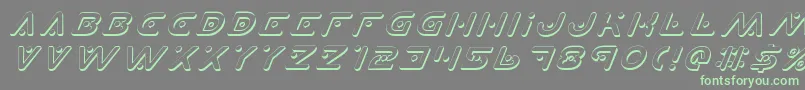 PlanetXShadowItalic-fontti – vihreät fontit harmaalla taustalla