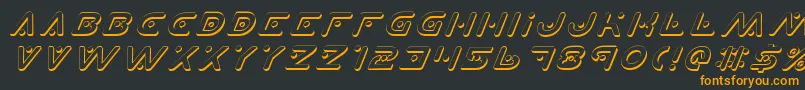 PlanetXShadowItalic-Schriftart – Orangefarbene Schriften auf schwarzem Hintergrund