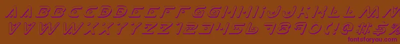 PlanetXShadowItalic-fontti – violetit fontit ruskealla taustalla
