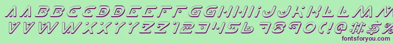 PlanetXShadowItalic-fontti – violetit fontit vihreällä taustalla