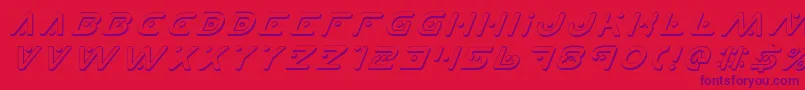 PlanetXShadowItalic Font – Purple Fonts on Red Background