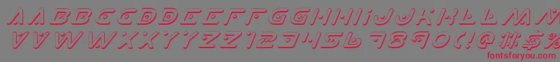 フォントPlanetXShadowItalic – 赤い文字の灰色の背景