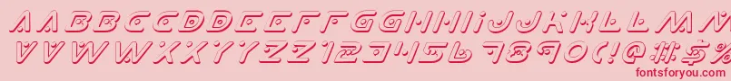 PlanetXShadowItalic Font – Red Fonts on Pink Background