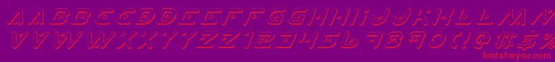 フォントPlanetXShadowItalic – 紫の背景に赤い文字
