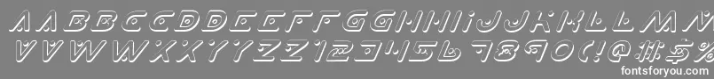 フォントPlanetXShadowItalic – 灰色の背景に白い文字