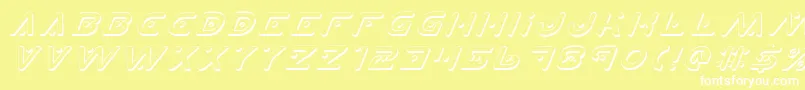 フォントPlanetXShadowItalic – 黄色い背景に白い文字