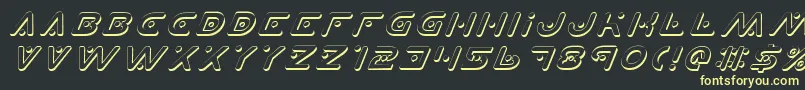 PlanetXShadowItalic Font – Yellow Fonts on Black Background