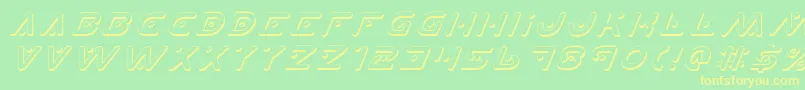 PlanetXShadowItalic Font – Yellow Fonts on Green Background