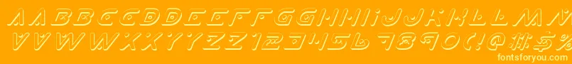 Шрифт PlanetXShadowItalic – жёлтые шрифты на оранжевом фоне