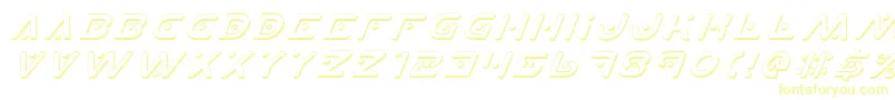 PlanetXShadowItalic-fontti – keltaiset fontit valkoisella taustalla