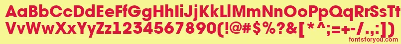 AAvantetckHeavy Font – Red Fonts on Yellow Background