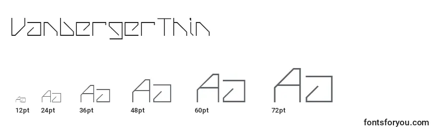 VanbergerThin Font Sizes