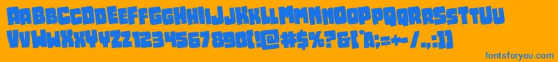 Opusmundirotate Font – Blue Fonts on Orange Background