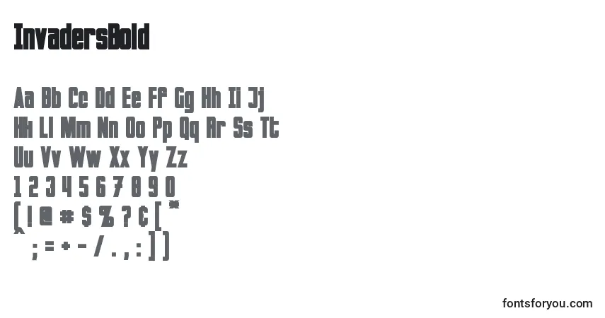 Schriftart InvadersBold – Alphabet, Zahlen, spezielle Symbole