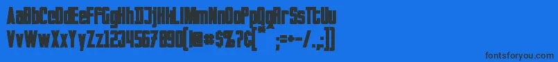 フォントInvadersBold – 黒い文字の青い背景