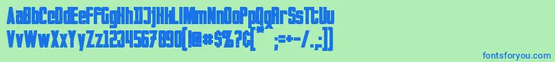 Шрифт InvadersBold – синие шрифты на зелёном фоне